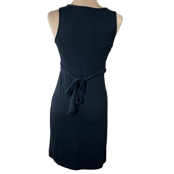 Gap Mini Dress V-Neck Black Sleeveless Tie Back Size XS Extra Small Stretch - Picture 3 of 6